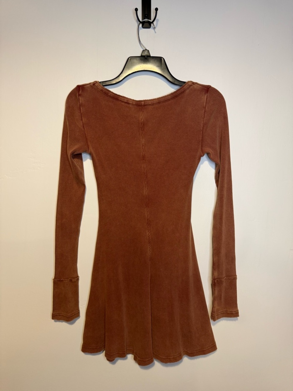 NEW URBAN OUTFITTERS Pretty As A Portrait Long Sleeve Mini Dress Brown Sz Small - Picture 6 of 7
